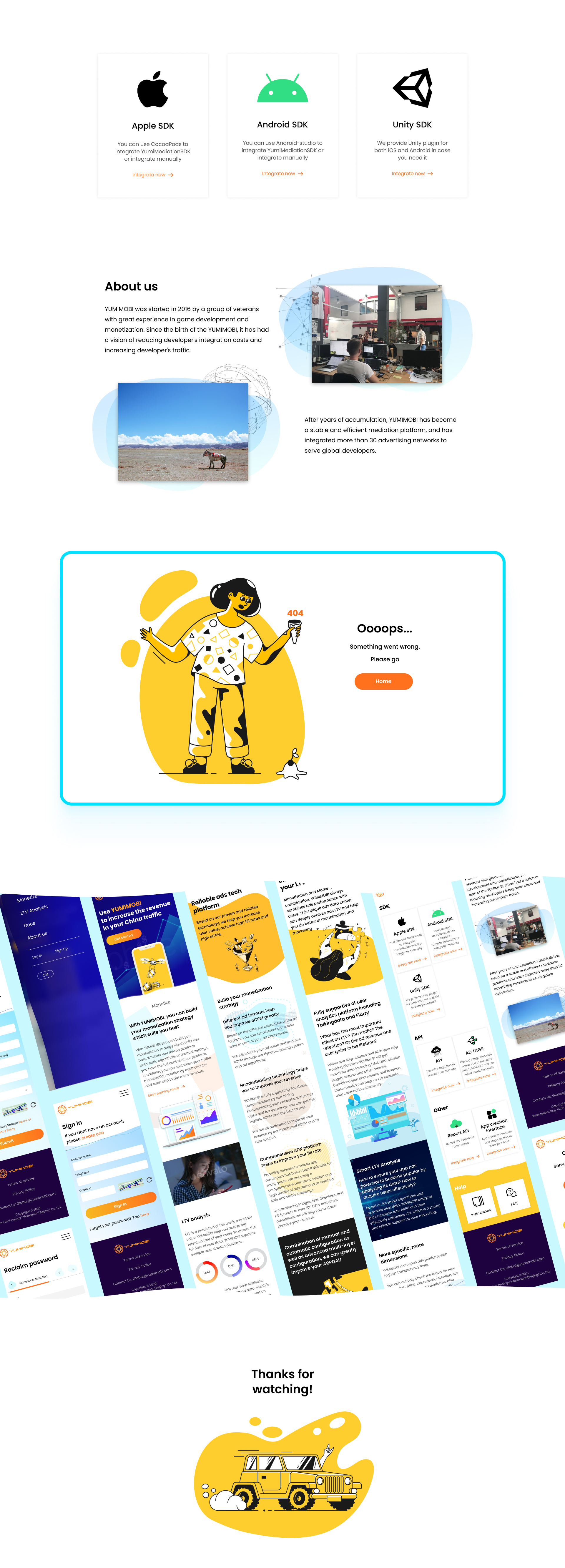 Редизайн сайта для сервиса монетизации Yumi